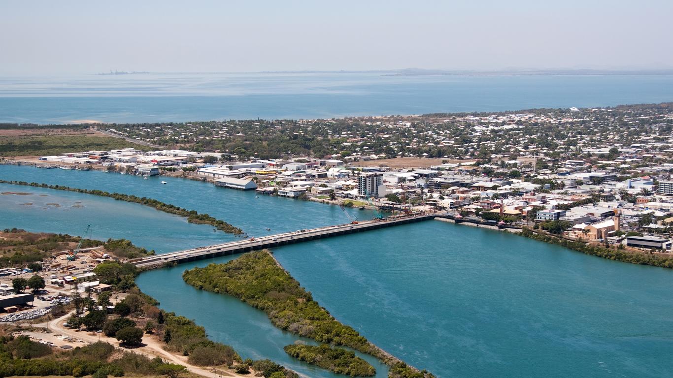 Birds eye view of Mackay City